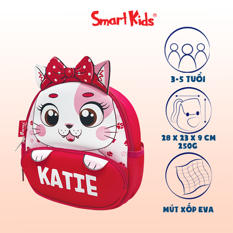 Ba lô mẫu giáo Cute Pets-Katie B-046 Hồng đậm