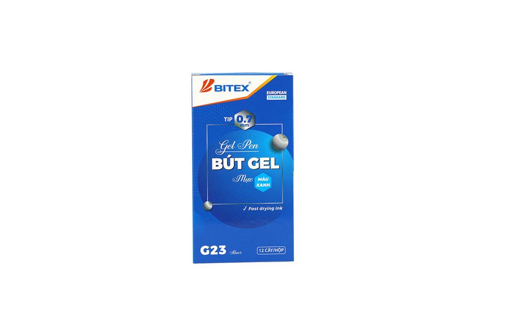 Bút gel thân nhũ mực xanh khô nhanh (0.7mm) G23 (12 cây/hộp)