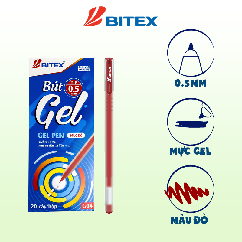 Bút gel G04 0.5mm (12 cây/hộp)