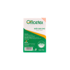 Giấy ghi chú Officetex 3 x 2 cyber màu hồng dạ quang