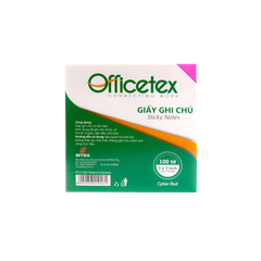 Giấy ghi chú Officetex 3 x 3 màu đỏ dạ quang