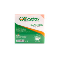 Giấy ghi chú Officetex 3 x 3 cyber màu hồng dạ quang