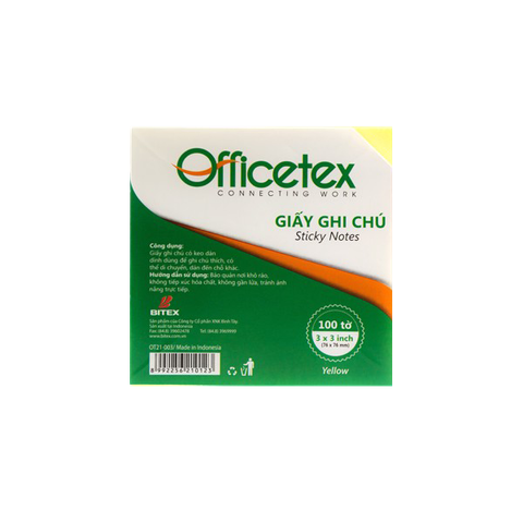 Giấy ghi chú Officetex 3 x 3 màu vàng