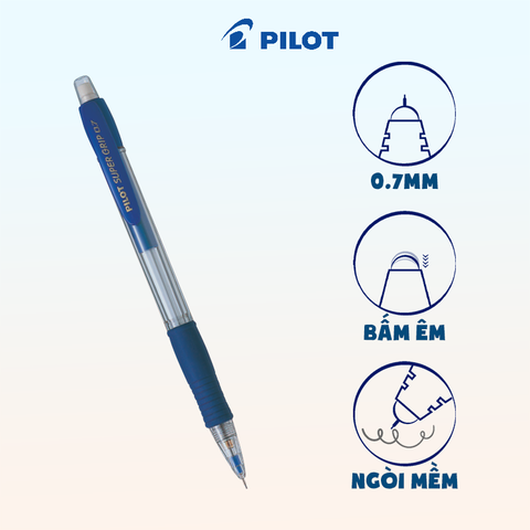 Bút chì bấm Super Grip (Thân xanh) H-187-SL-L