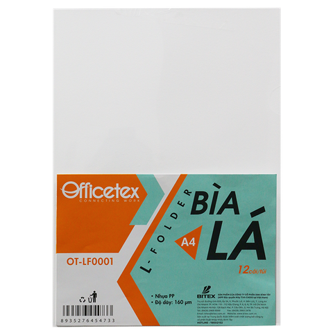 Bìa lá A4 OT-LF0001 (Túi 12 cái)