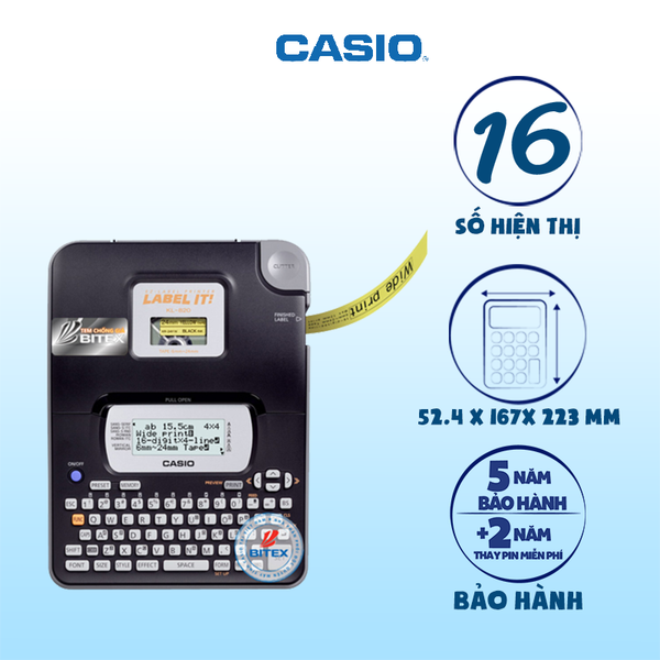 Máy tính in nhãn Casio KL-820