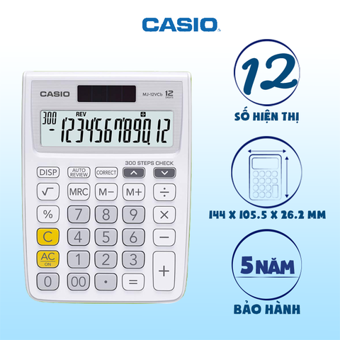 Máy tính Casio MJ-12VCb trắng