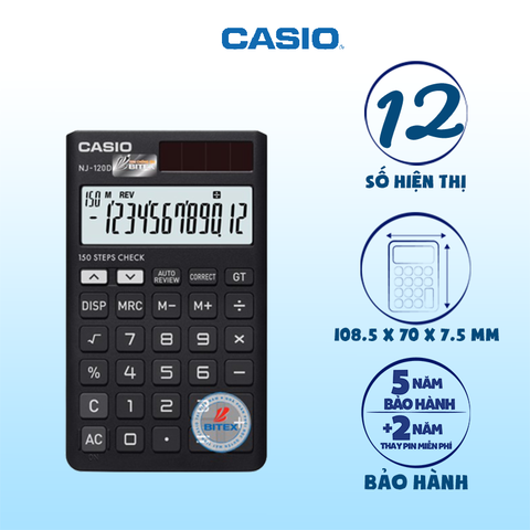 Máy tính Casio NJ-120D kiểm tra