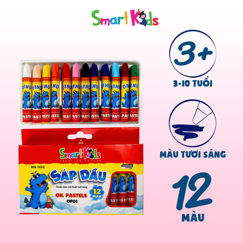 Sáp dầu Dino OP01 12 màu hộp