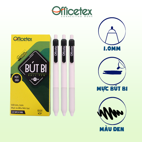 Bút bi mực đen OT-BP0018BL (6 cây)