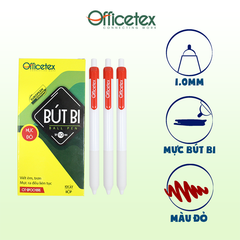 Bút bi mực đỏ OT-BP0018RE (6 cây)