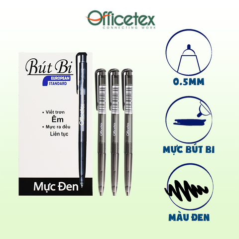 Bút bi mực đen-OT-BP005BL (6 Cây)