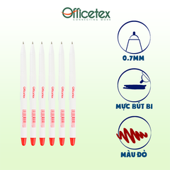 Bút bi mực đỏ OT-BP007RE (6 Cây)