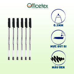 Bút bi mực đen OT-BP013BL (6 cây)