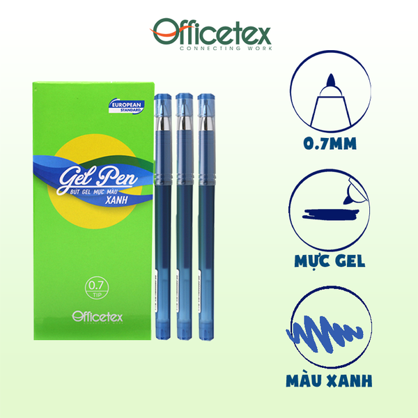 Bút gel mực xanh OT-GP006BU (6 cây)