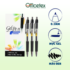 Bút gel mực đen OT-GP014BL (6 cây)