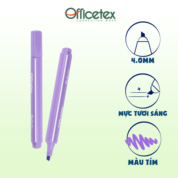 Bút dạ quang mực tím OT-HL001PP (12 cây/hộp)