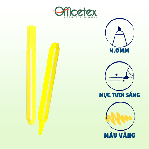 Bút dạ quang mực vàng OT-HL001YL (12 cây/hộp)