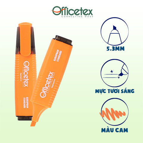 Bút dạ quang mực cam OT-HL003OR (12 cây/hộp)