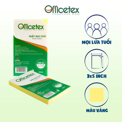 Giấy ghi chú Officetex 3 x 5 màu vàng