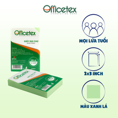 Giấy ghi chú Officetex 3 x 2 màu xanh lá