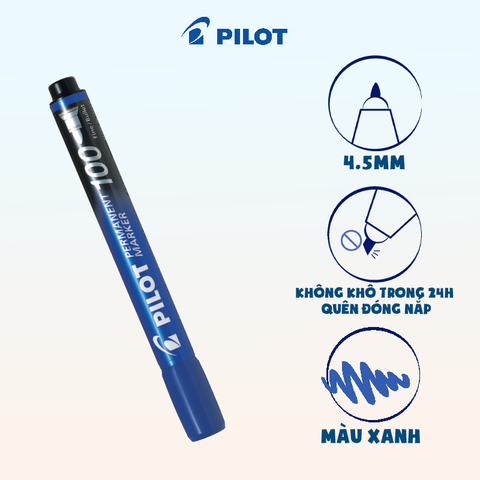 Bút lông dầu Permanent Marker 100 mực xanh SCA-100-L