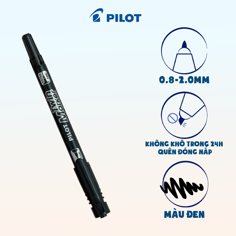 Bút lông dầu Twin Marker mực đen SCA-TM-B