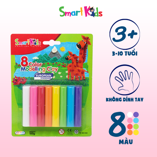 Đất nặn vỹ nhựa 8 màu thường SK-BL8R