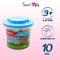 Đất nặn xô nhựa 500g 10 màu thường