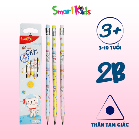 Bút chìÌ 2B Cat Pattern SK-PC2B008 Hộp 12 cây