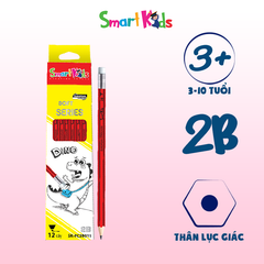 Bút chì 2B Soft Seri Sọc đỏ đen SK-PC2B011 Hộp 12 cây