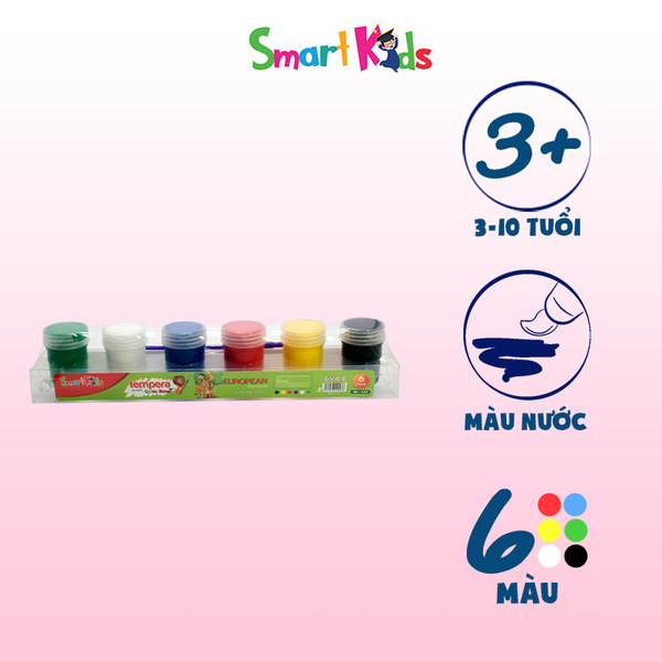 Màu nước Tempera 6 màu - 20g kèm cọ SK 137