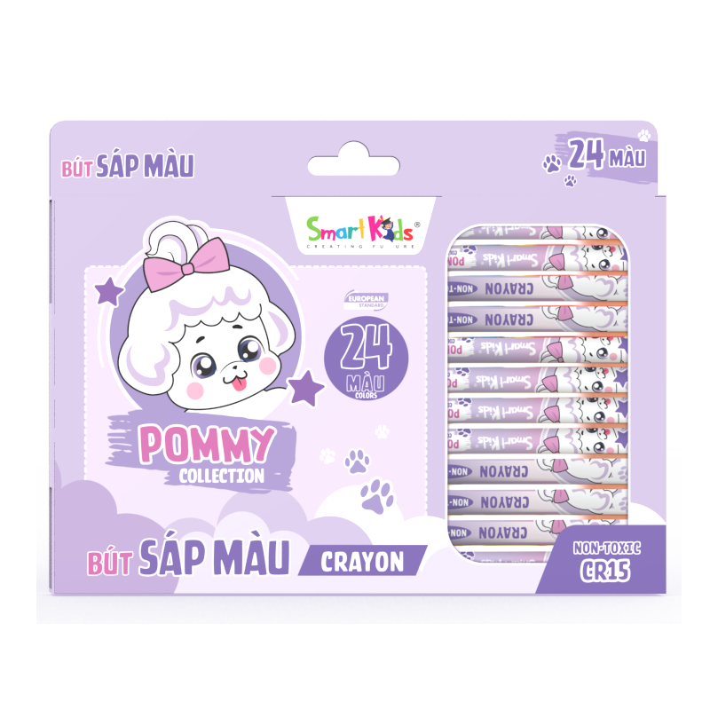 Sáp màu Pommy 24 màu/CR15 (24 màu/hộp)