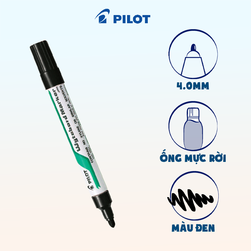 Bút lông bảng Wyteboard Marker mực đen WBMA-TM-B