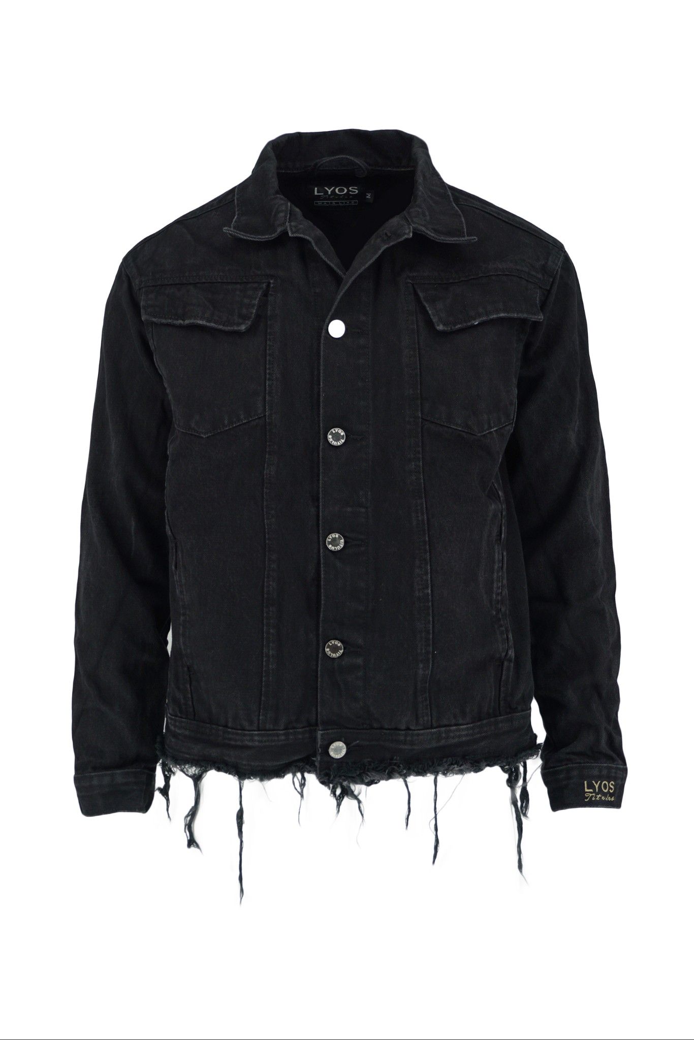 Black Whiskering Denim Jacket (D08)