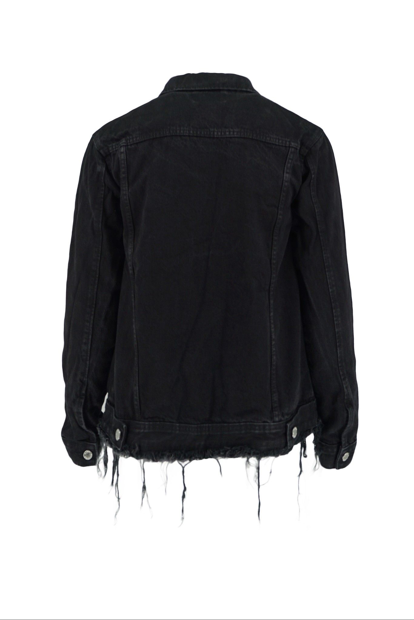 Black Whiskering Denim Jacket (D08)