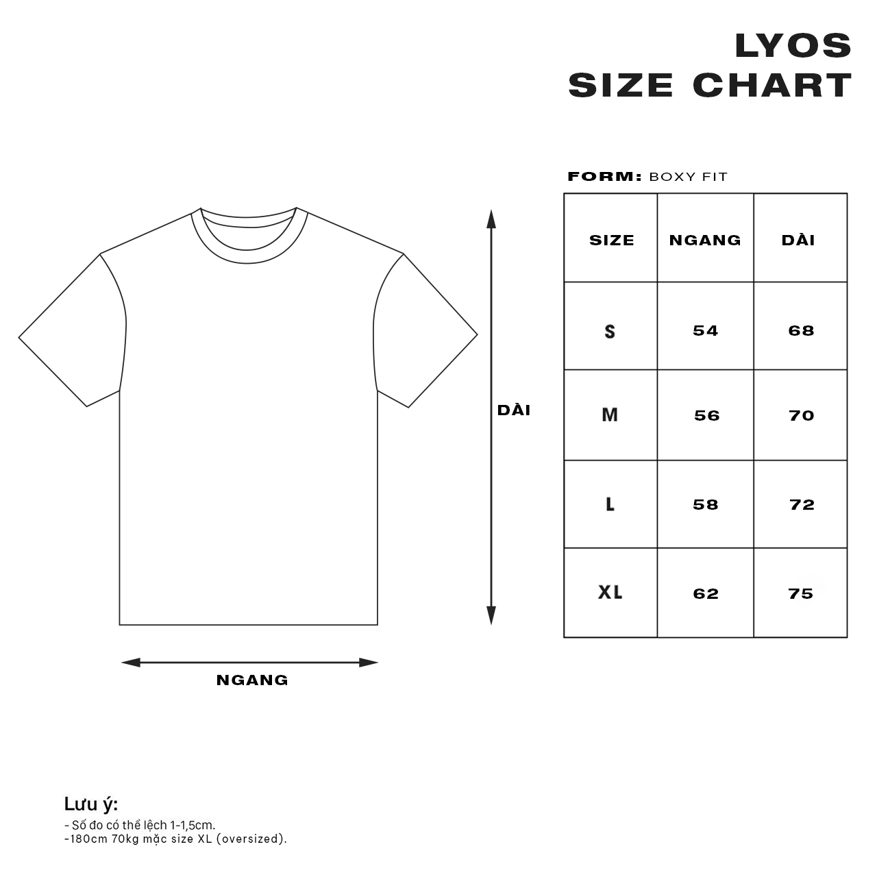  LYOS 2 STRIPES LOGO T-SHIRT BOXY 