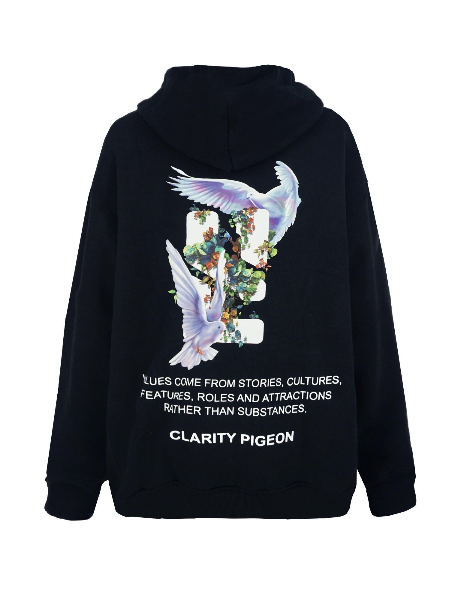 Black Clarity Pigeon Hoodie