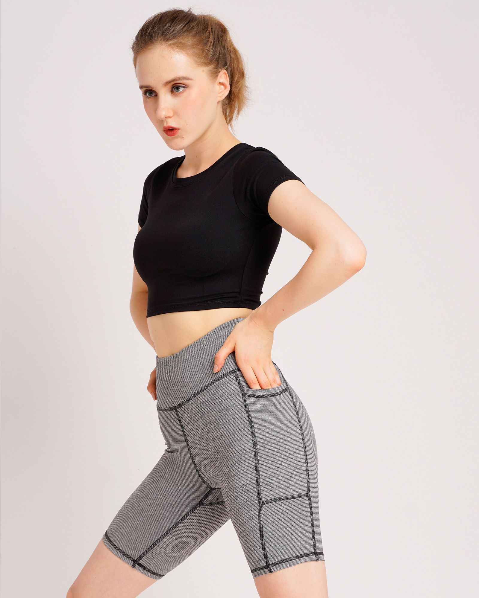 QUẦN ĐÙI TẬP YOGA GYM CÓ TÚI QS203
