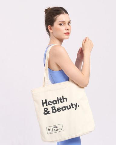  Túi Tote Thời Trang Health & Beauty Hibi Sports A013, Chất Liệu Canvas Cao Cấp, Có Khóa Kéo Và Túi Trong 