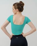  Áo Croptop Tập Yoga Gym Hibi Sports Cr823, Kiểu Corset Cổ Vuông, Kèm Mút Ngực 