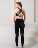  Set Đồ Tập Yoga Gym Nữ Hibi Sports H101, Áo Bra Thể Thao 8 Dây, Quần Lưng Cao, Kèm Mút Nâng Ngực 