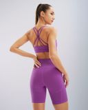  Set Đồ Tập Yoga Gym Luxury Hibi Sports H143, Quần Đùi Lưng Cao, Kèm Mút Ngực, Vải Cao Cấp Lu Fabric 