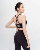  Set Đồ Tập Yoga Gym Luxury Hibi Sports H153 Áo 2 Dây Lưng Tam Giác, Kèm Mút Ngực, Chất Vải Rib kết hợp Hi-Fabric 