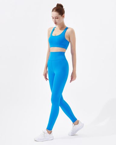  Set Đồ Tập Yoga Gym Hibi Sports H167 Kiểu Áo Ba Lỗ 2 Dây Bản To Khoét Lưng, Kèm Mút Ngực 