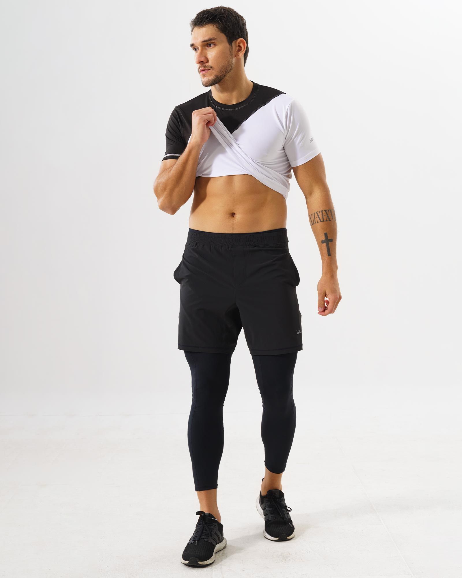 Quần leggings tập gym cho nam Hibi Sports M106 - Loại dài có 1 túi hông