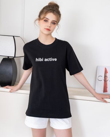  Áo Thun Tay Lỡ Hibi Sports Chữ Hibi Active ST001 Kiểu Phông Unisex Nam Nữ, Vải Cotton Premium, Form Oversize 