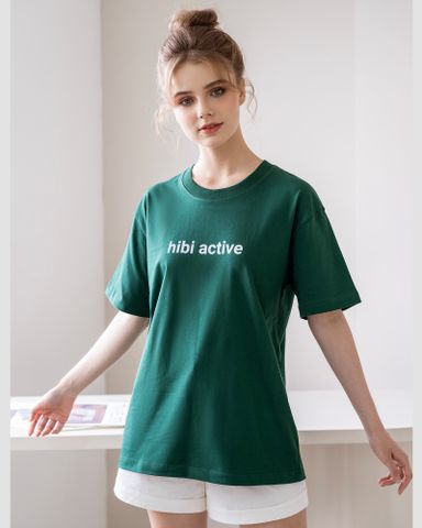 Áo Thun Tay Lỡ Hibi Sports Chữ Hibi Active ST001 Kiểu Phông Unisex Nam Nữ, Vải Cotton Premium, Form Oversize 