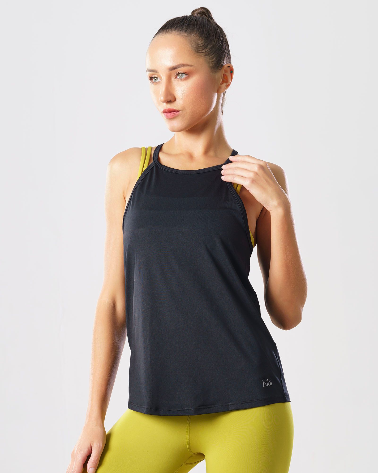 Áo tank tập Yoga - Gym kiểu 2 dây cổ yếm Hibi Sports TA709 - Mặc ngoài áo bra