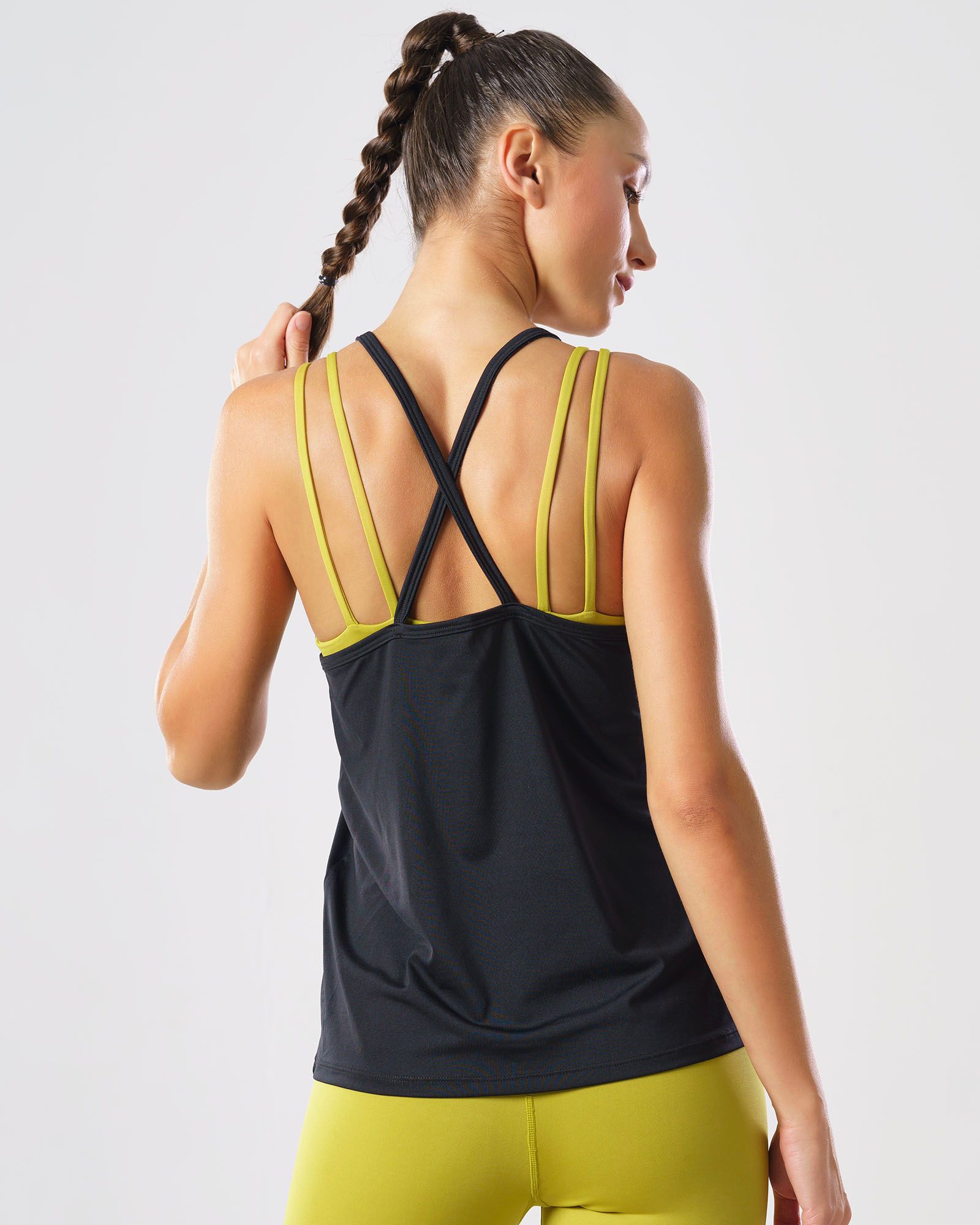 Áo tank tập Yoga - Gym kiểu 2 dây cổ yếm Hibi Sports TA709 - Mặc ngoài áo bra